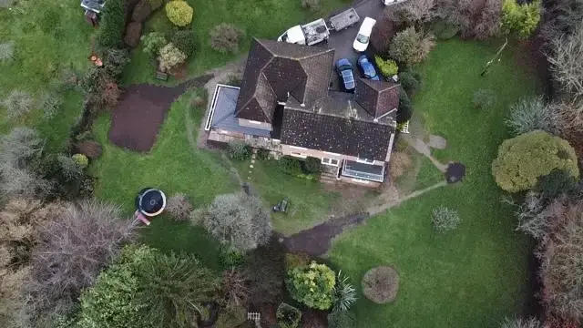 Aerial view of residential property renovation project