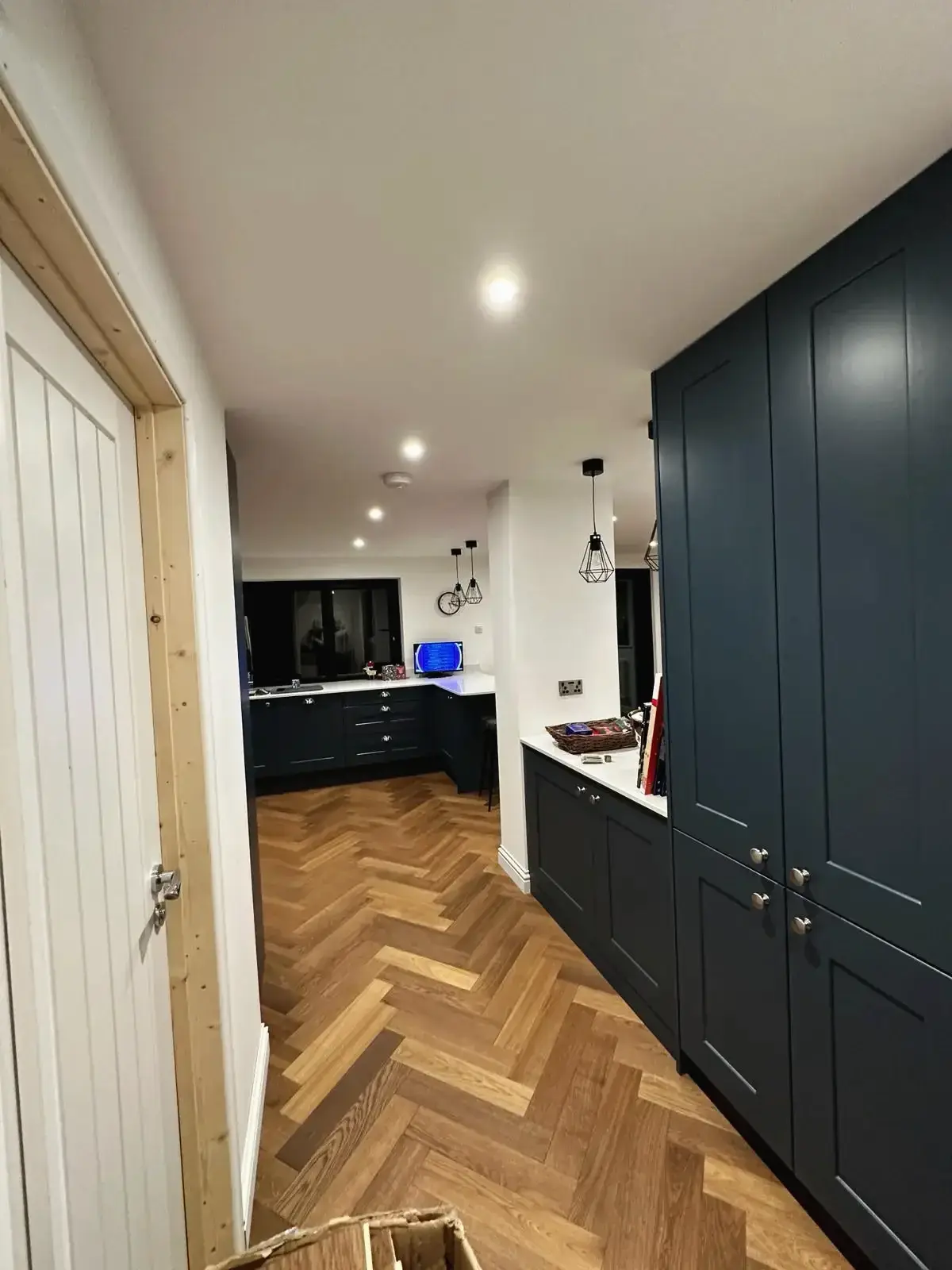 Elegant built-in cupboard and sideboard with modern lighting