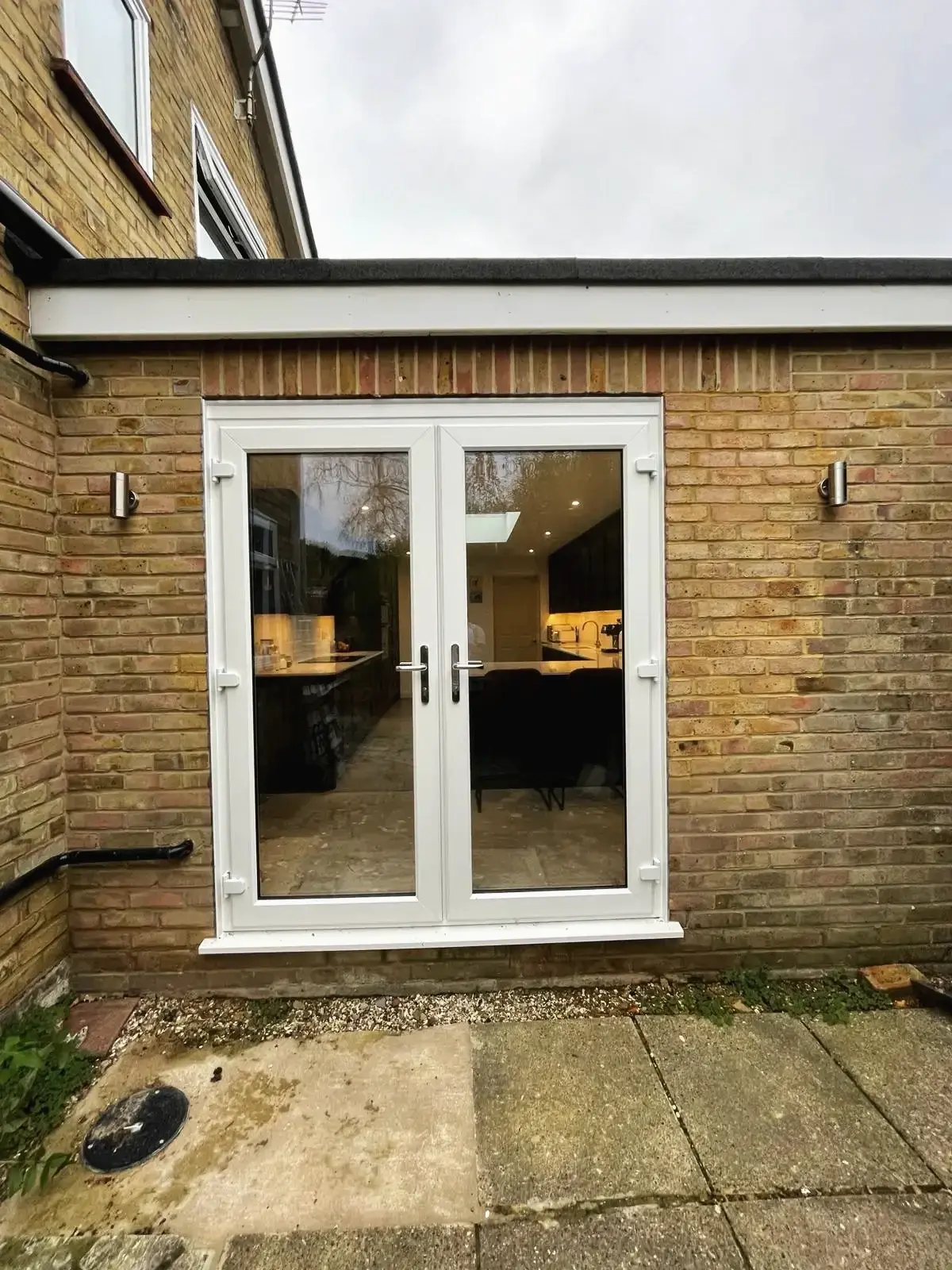 House extension with new French patio doors