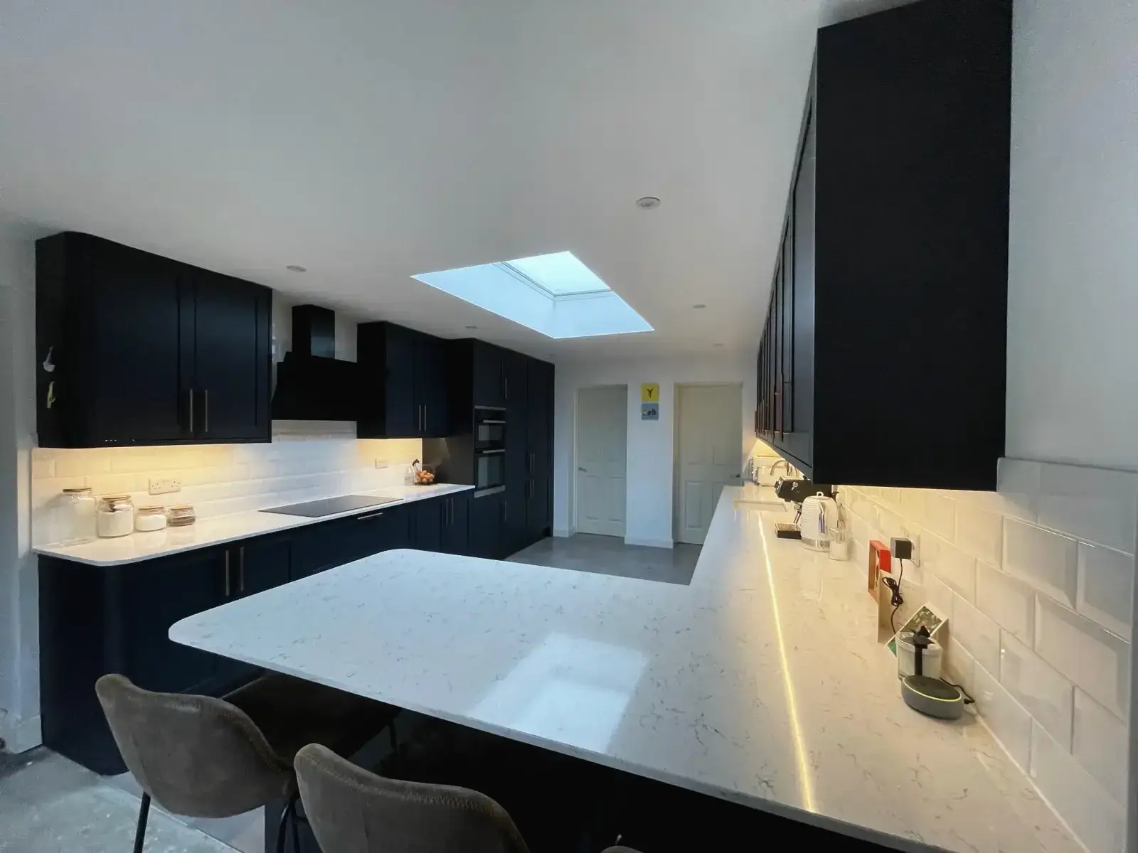 Kitchen makeover with sleek design and natural lighting