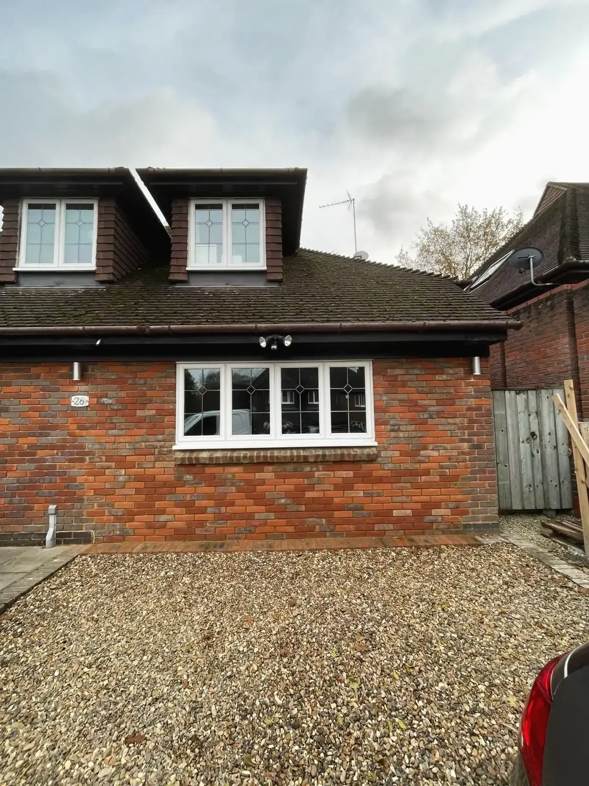 Property extension showcasing brick design and new windows